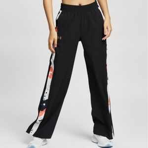 Under Armour Athlete Recovery Paint Splatter Snap Track Pants Black Large